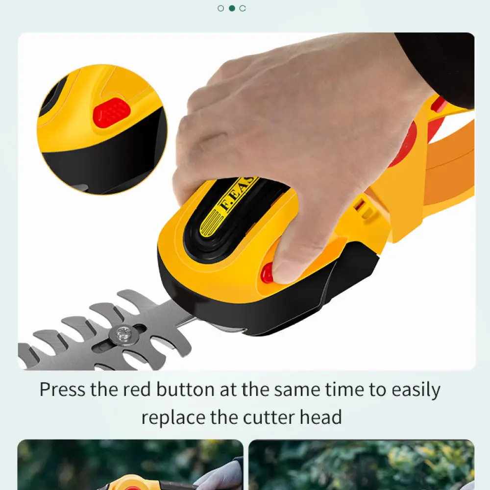 Electric Hedge Trimmer Cordless Shrub Grass Shear Pruning Machine Handheld Garden Power Tool For Yard Landscape Hedge Trimming