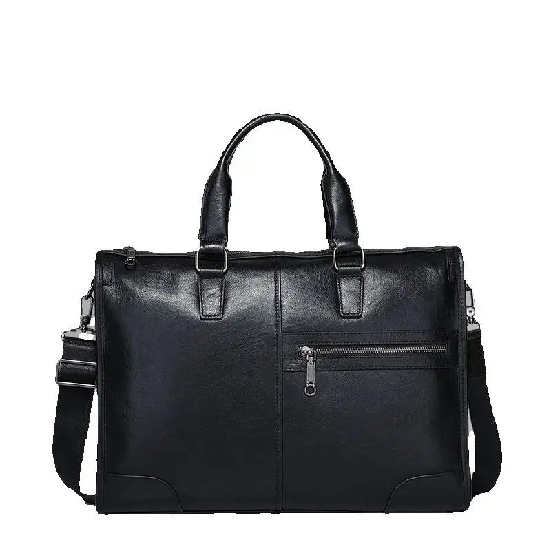 New Men's Handheld Business Laptop Messenger Luxury Brand Men Bag High-end First Layer Cowhide Briefcase Leather Man Bags