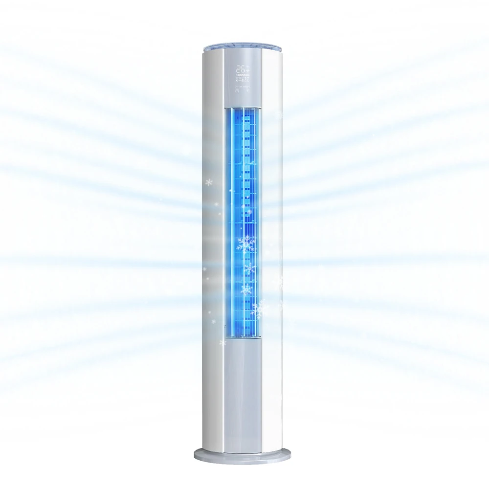 Sistema de Calefacción y Refrigeración de Alta Eficiencia con Aire Acondicionado Inverter de 18000 BTU, Tipo Gabinete Cilíndrico de Pie, Calidad Premium