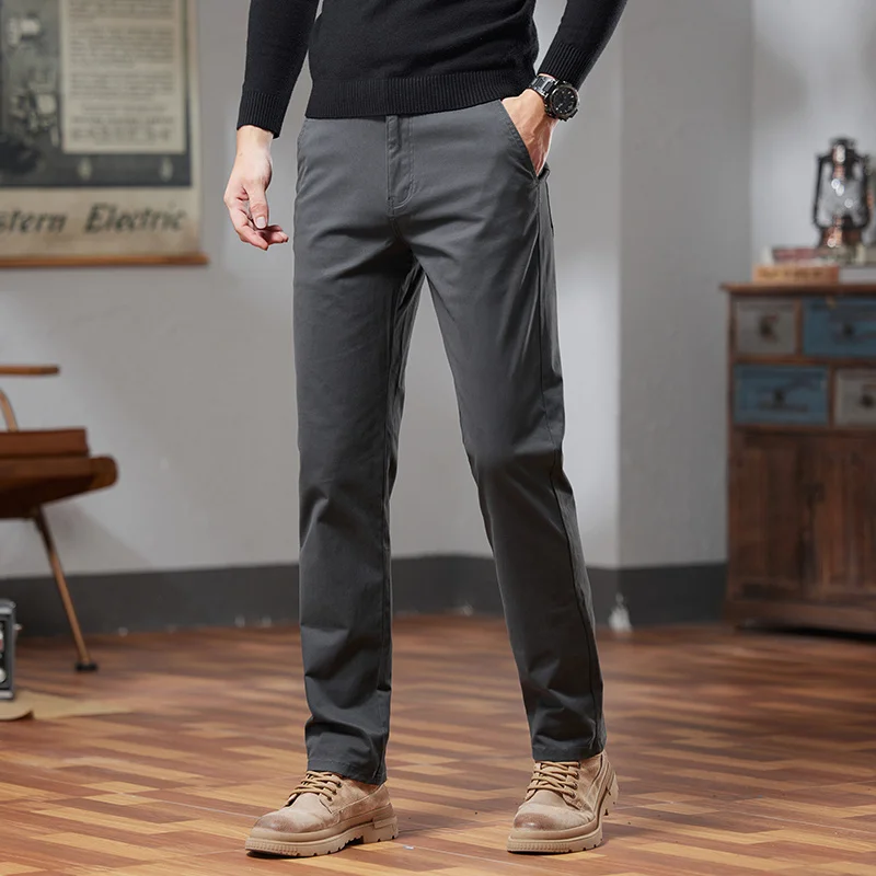 

GIOIOMen's High Quality Cotton Casual Pants，2025Fall and winter Wear-Resistant Micro-Elastic Straight-Leg Men's Pants