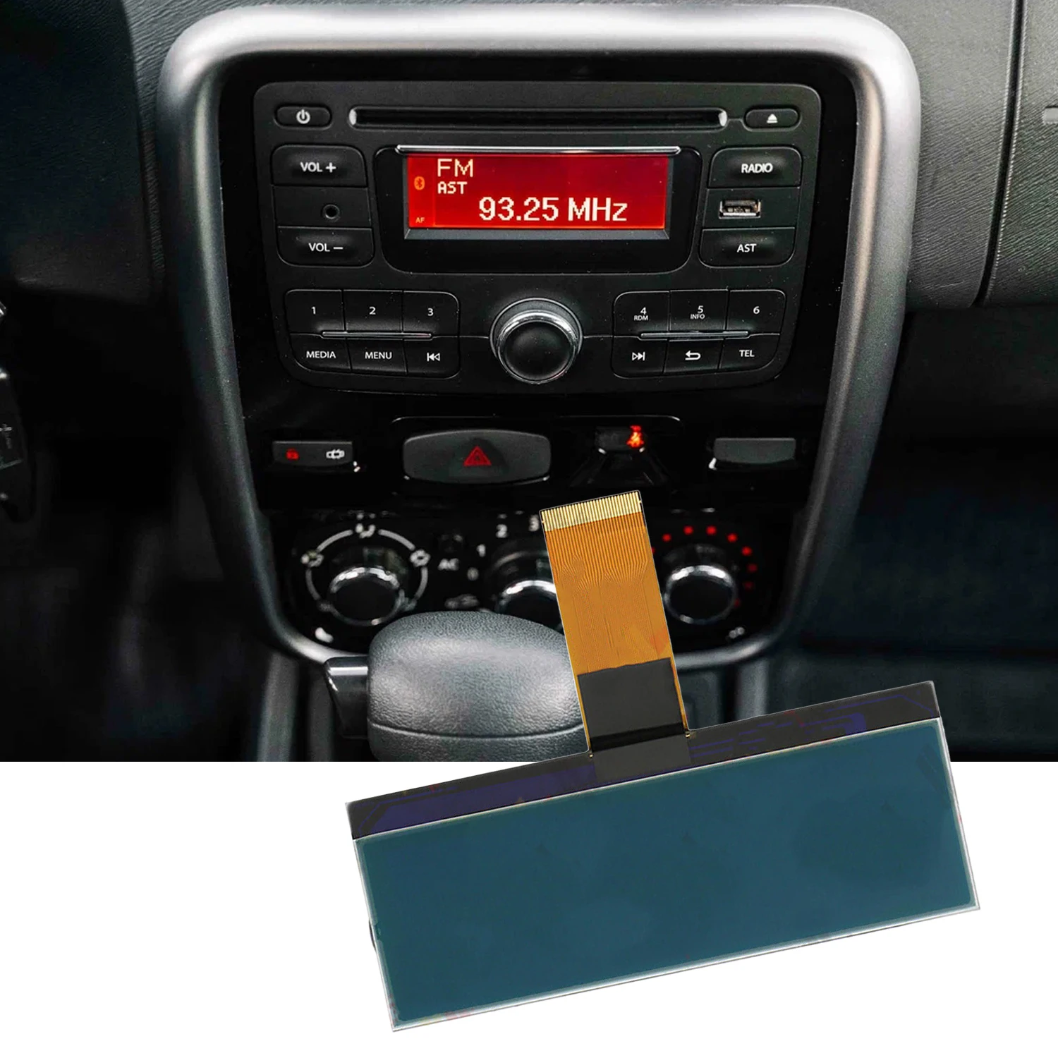 LCD Display Screen Replacement For Renault Duster Captur Logan Symbol AGC-1220RF-A AGC-0060RF-A Radio Panel Dacia Sandero Lada