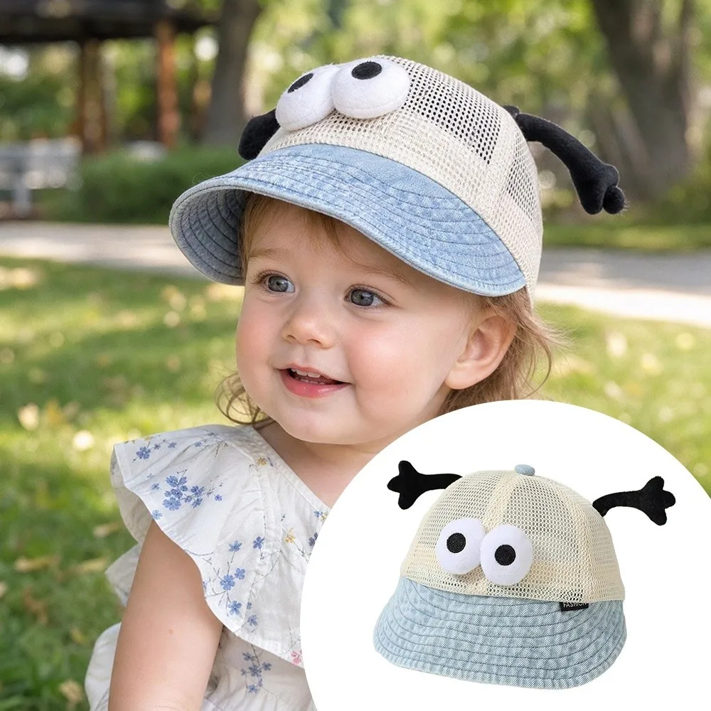 

Cartoon Big Eyes Children Duck Tongue Cap Cotton Denim Adjustable Sunshade Hat Breathable Sun Protection Sun Cap