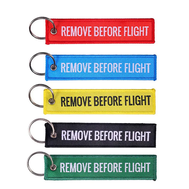 3Pcs Remove Before Flight Woven Key Ring Luggage Tag Label Red Chain Keychain For Aviation Gifts Keychain Fashion Jewelry