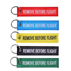 3Pcs Remove Before Flight Woven Key Ring Luggage Tag Label Red Chain Keychain For Aviation Gifts Keychain Fashion Jewelry