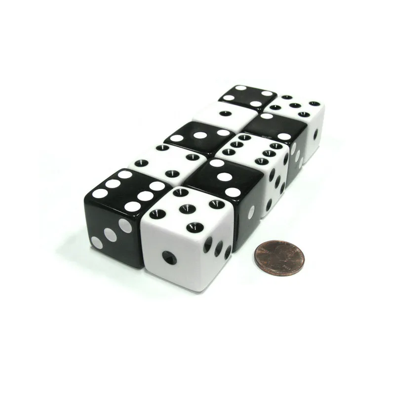 10 pçs/set 25mm acrílico quadrado canto ponto dice grande atividade jogo adereços grande tamanho para bar pub clube festa tabuleiro jogo