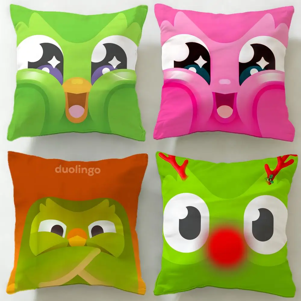 

Популярное приложение для обучения Duolingo. Чехол для подушки. Мягкий и легко моющийся чехол для подушки – универсальный вариант для дивана, кровати, путешествий и офиса.