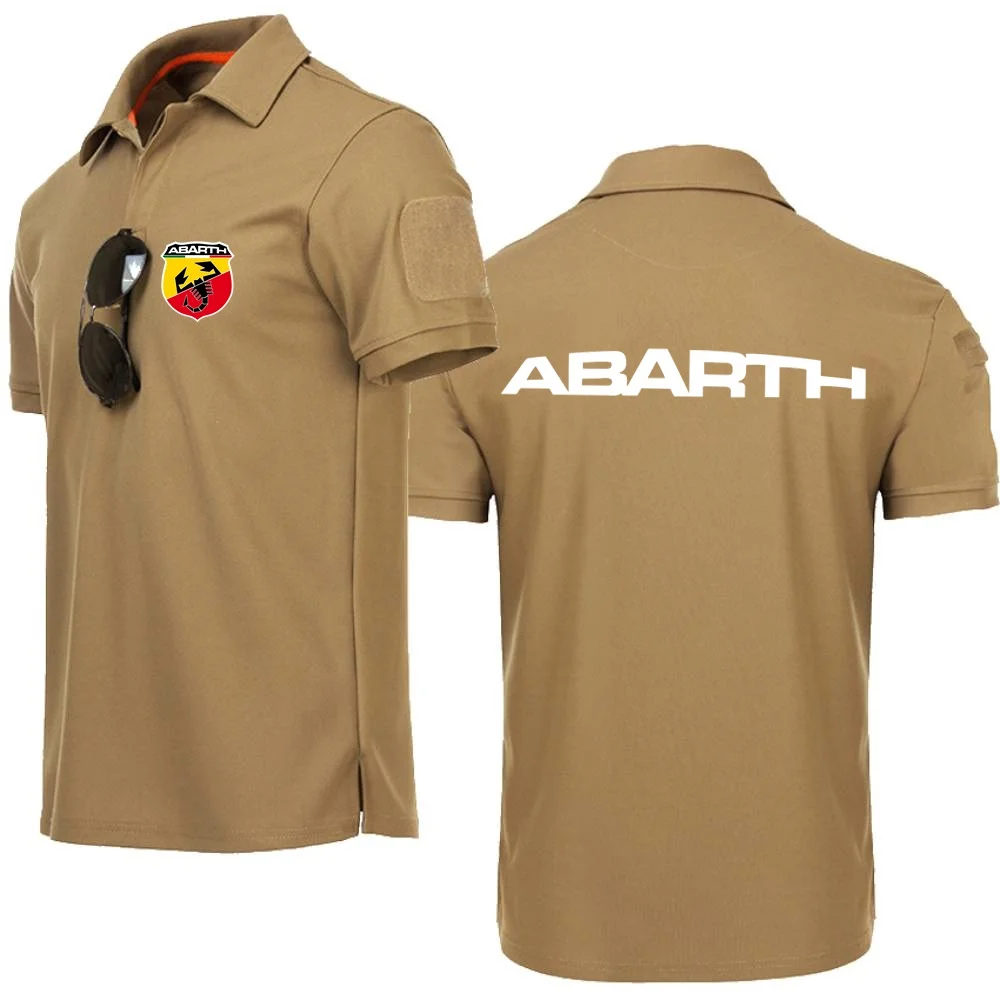 Polo à Manches Courtes pour Homme, Style Militaire, avec Logo Abarth Scorpion, Haut à Revers, Populaire, Sportwe