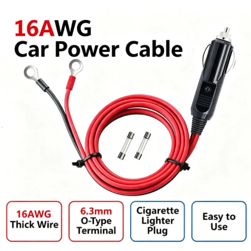 12 Volts Heavy Duty 15A Male Plug Cigarette Lighter Adapter Power Supply Cord For Almost All Models Of Cigarette Lighter Socket