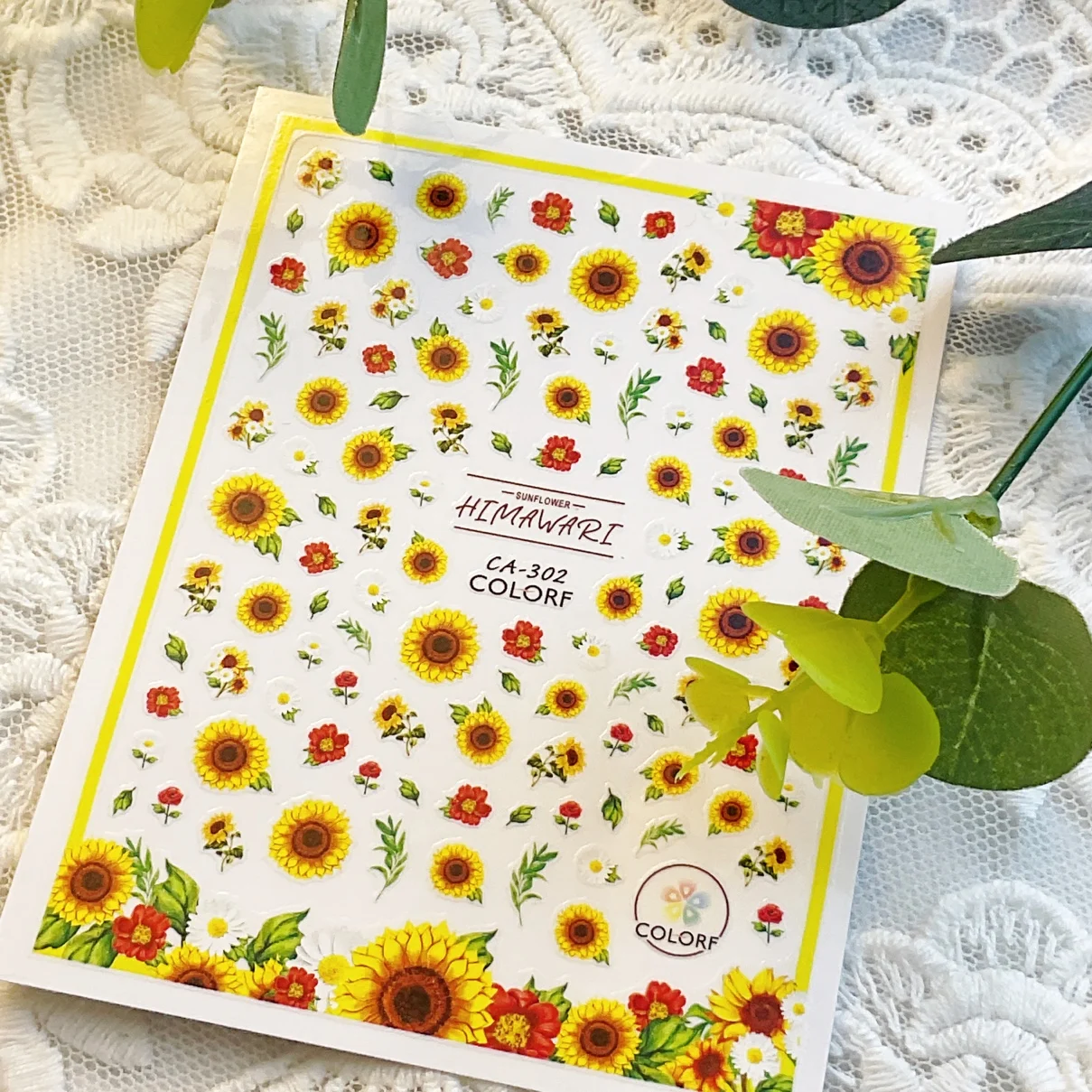 

1 Sheet Small Freshness Pop Spring Flower Small Daisy Nail Sticker Summer Warm Sun Series Sunflower Nail Curtain Sticker