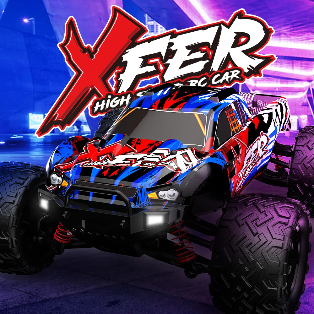 1:16 4WD Dual Motor RC Car 40Km/H High Speed 2.4G Off Road 4x4 Remote Control Car with LED Lights RC Toys 9500E 9501E