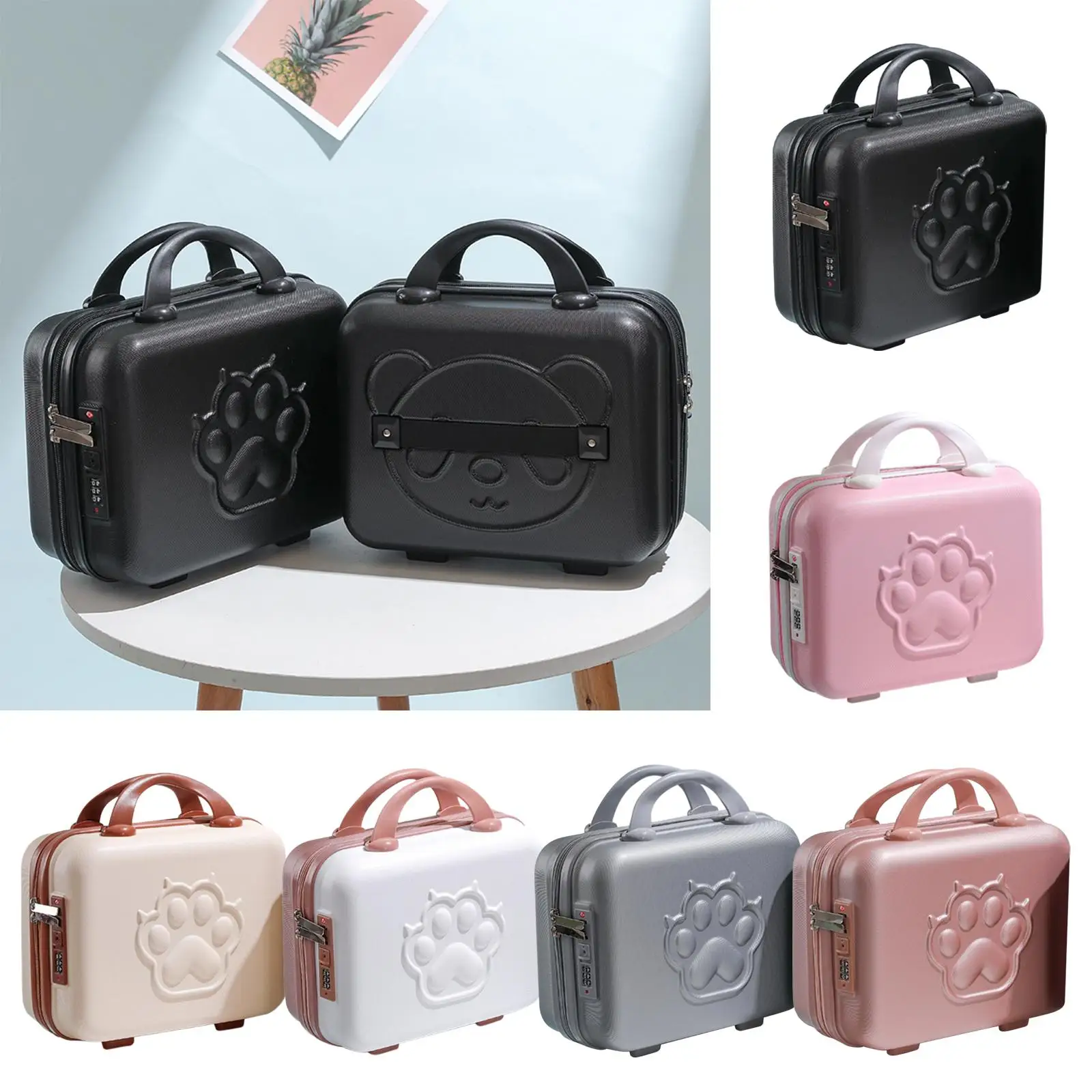 Small Suitcase Case with Handle Portable Upright Luggage Set Mini Case for Travel Business