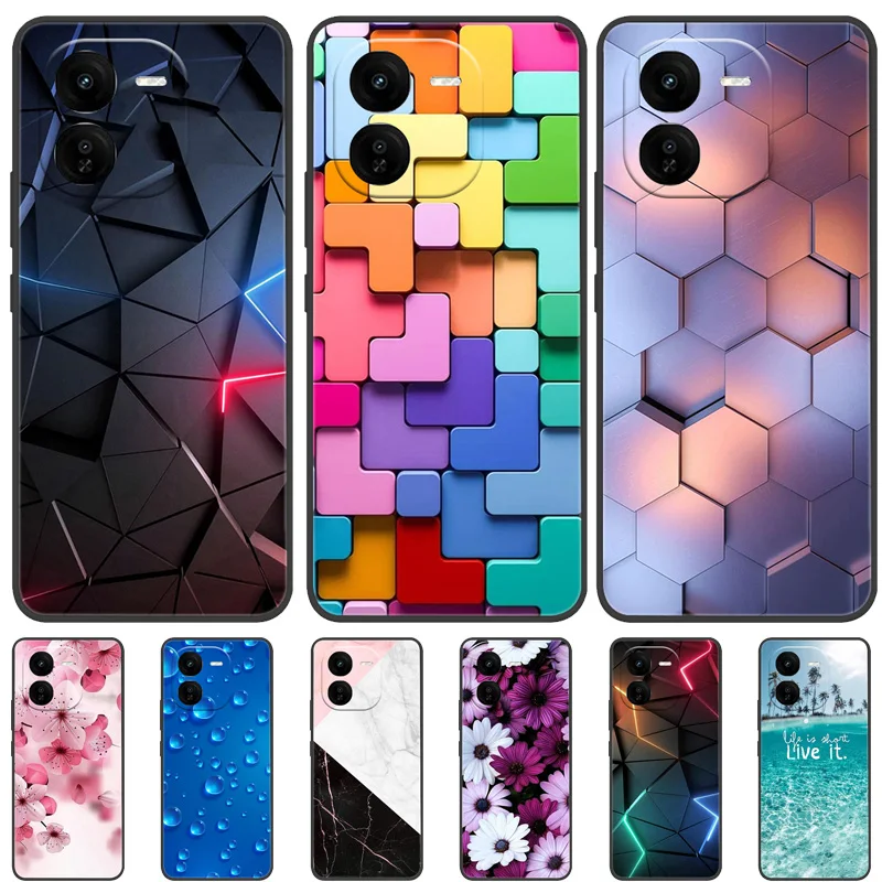 For Vivo IQOO Z9x Case Silicone Luxury Space Soft Bumper for Vivo IQOO Z9 Turbo Phone Cover TPU Funda For IQOOZ9 Turbo Fashion