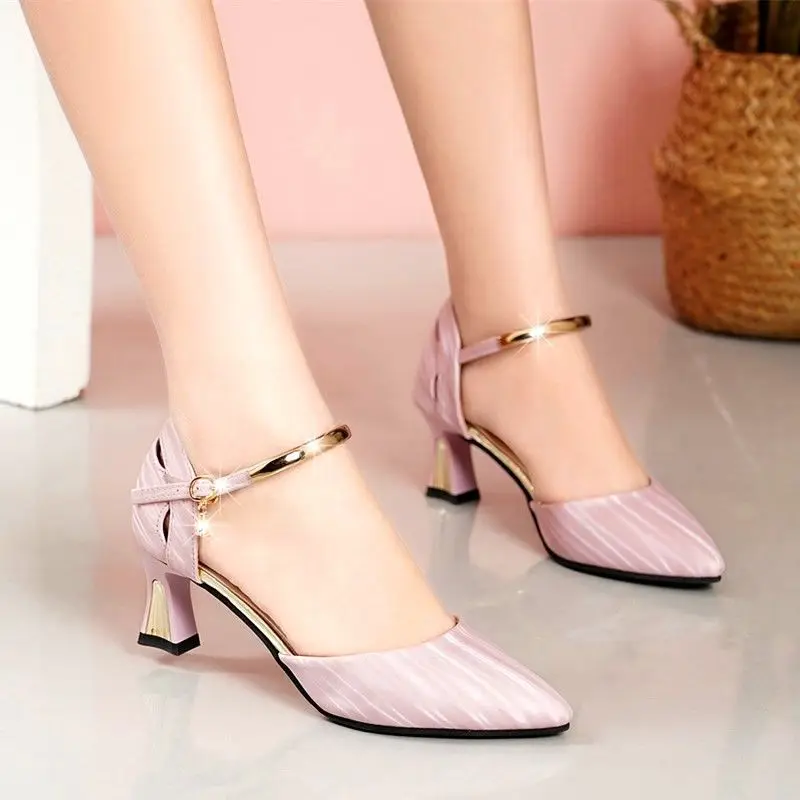 

Туфли-лодочки женские на высоком каблуке, Классические повседневные удобные, без застежки, офисные туфли, бежевые, лето