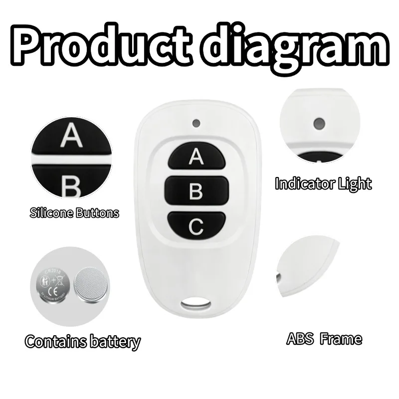 10A Relay Receiver Mini Module Remote Control f 433Mhz Universal Gate Remote Control Switch DC 12V or Gate LED Garage Door