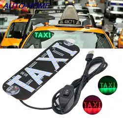 Taxi Light,Dual Colors Taxi LED Sign Decor, 2 Color Changeable Taxi LED Light, Hook On Car Window With USB (Red And Green, USB)