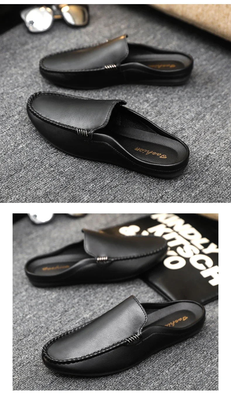 Heiß begehrte PU-Leder Freizeitschuhe für Herren, Halbschuhe, atmungsaktive Herren-Loafer, bequeme Slip-On-Schuhe, Lazy Shoes, Herren-Slipper – Detail 15