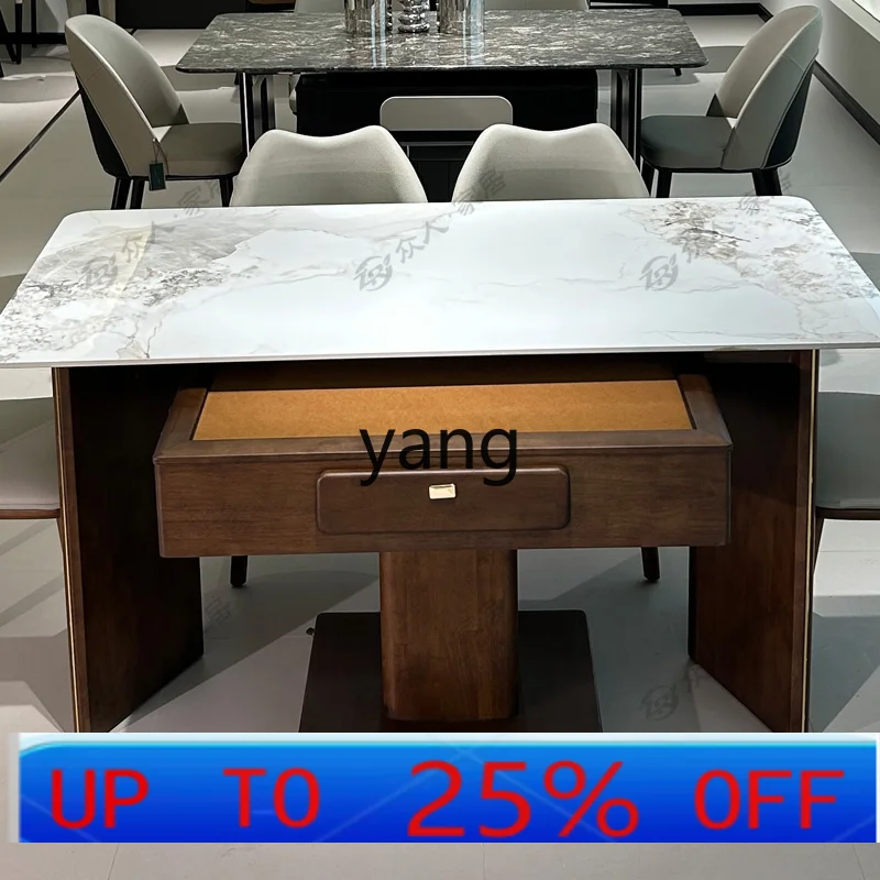 

LM modern solid wood mahjong table dining table dual-purpose automatic integrated household long