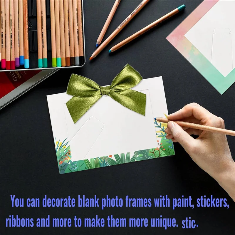 

A14F-120 Pack Paper Picture Frames For 4 X 6Inch Photos, Standing White Cardboard Photo Frames With Easel DIY Crafts Frame