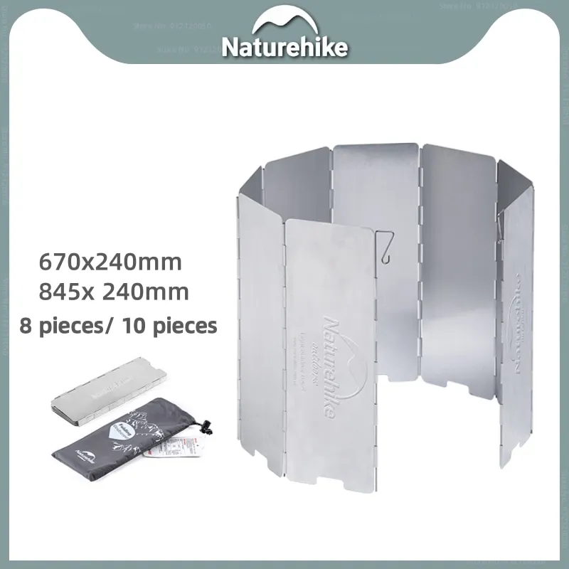 Naturehike Ultra lekkie składane 8/10 naczynia kuchenne ze stopu aluminium osłona przeciwwiatrowa na zewnątrz przenośne naczynia kempingowe