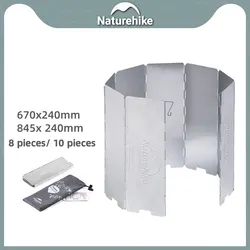 Naturehike Ultra lekkie składane 8/10 naczynia kuchenne ze stopu aluminium osłona przeciwwiatrowa na zewnątrz przenośne naczynia kempingowe deflektor wiatrowy