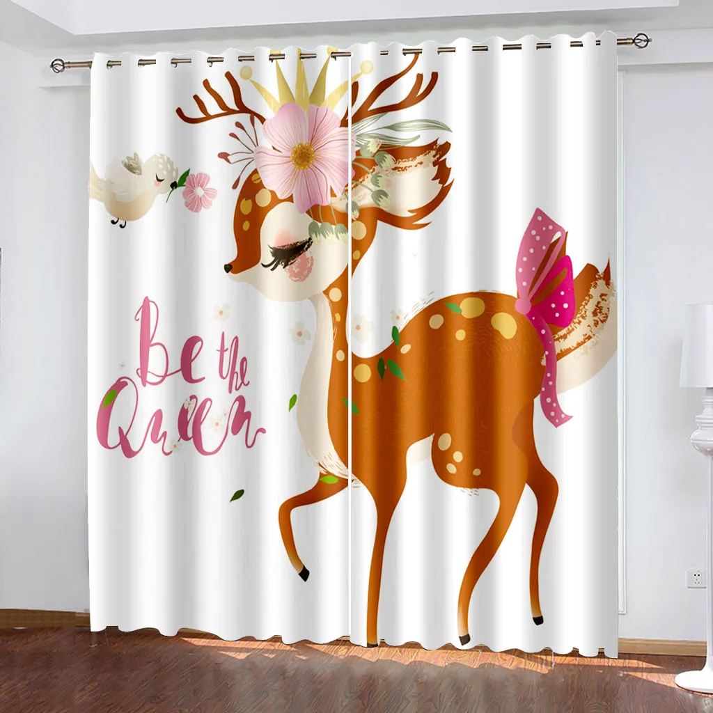 

Thin Shading Curtain for Kids, Cartoon Animals, Elephant, Koala, Turtle, Deer, Children's Bedroom, Living Room Hooks, Free Shipp