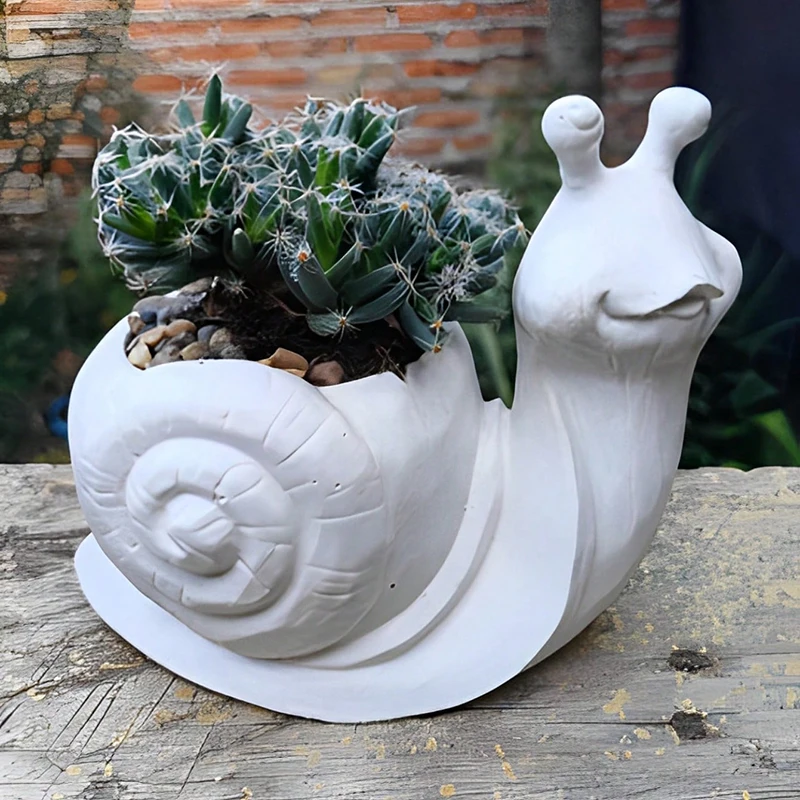 1pc 3D Snail Large Flower Pot Succulent Vase Silicone Mold for Concrete Plaster Epoxy Resin DIY Craft Home Gardening Decor
