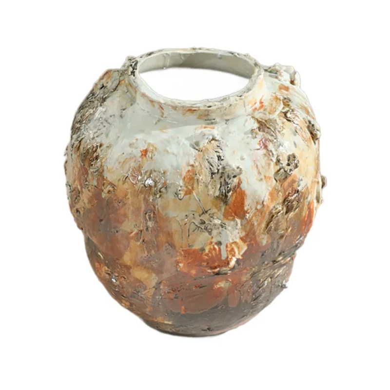 

Vase Jingdezhen Ceramic Flower Ornament Wabi Wind Hall Large Floor-to-Floor Vase Retro