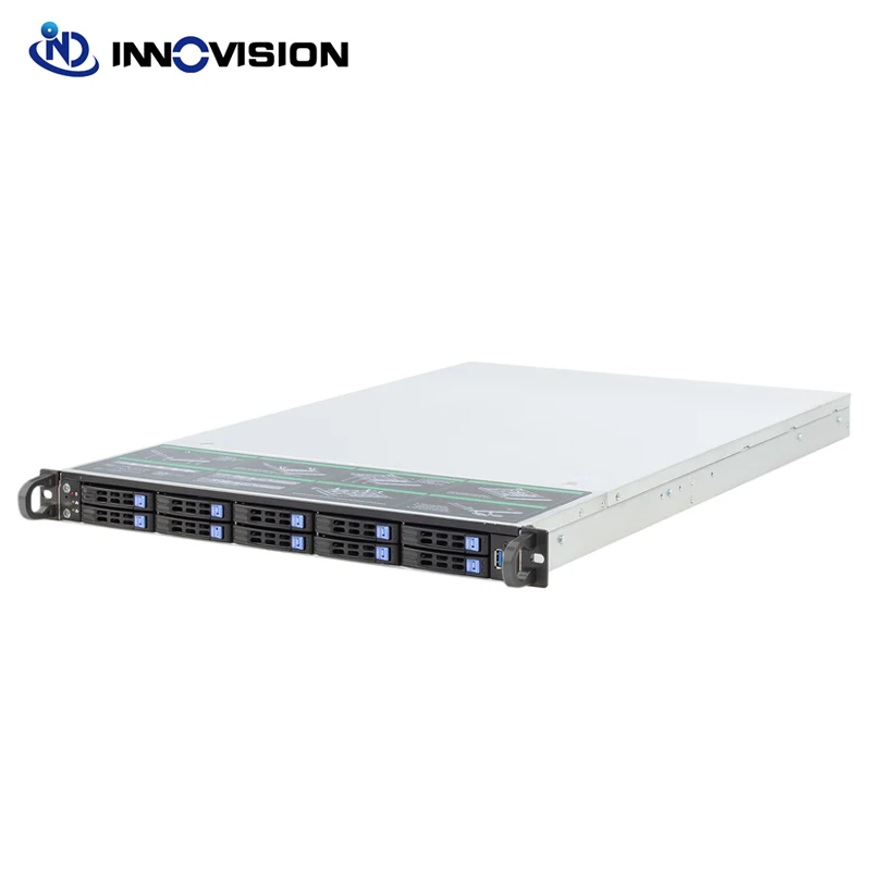 New 1U 10bays 2.5inch Hotswap Server Case 650MM Depth Hot swap Chassis Option 6G Sata Backplane And 12G MINI HD Back plane 10Bay