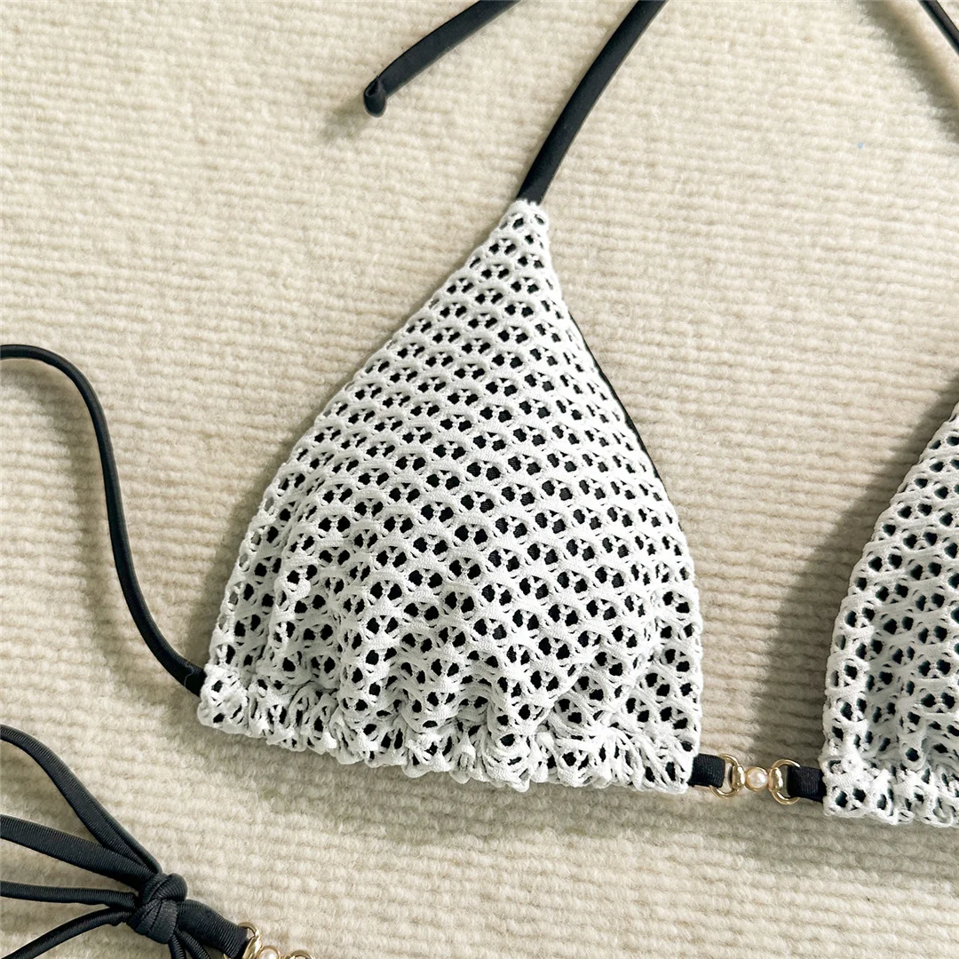 Halterneck-Bikini-Set mit Ausschnitten, zweiteilig, Damen-Badeanzug, Badebekleidung für Frauen, hoch geschnittene Beine, gepolsterter Badeanzug, Badebekleidung, V6989 – Detail 17