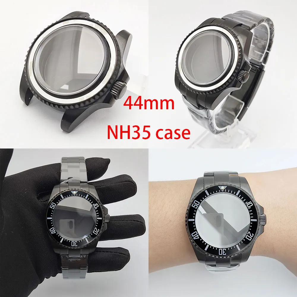 

Корпус из сапфирового стекла диаметром 44 мм, мужские матовые часы серии Deep Sea, подходящие для корпуса механизма NH35, ремешка из нержавеющей стали.