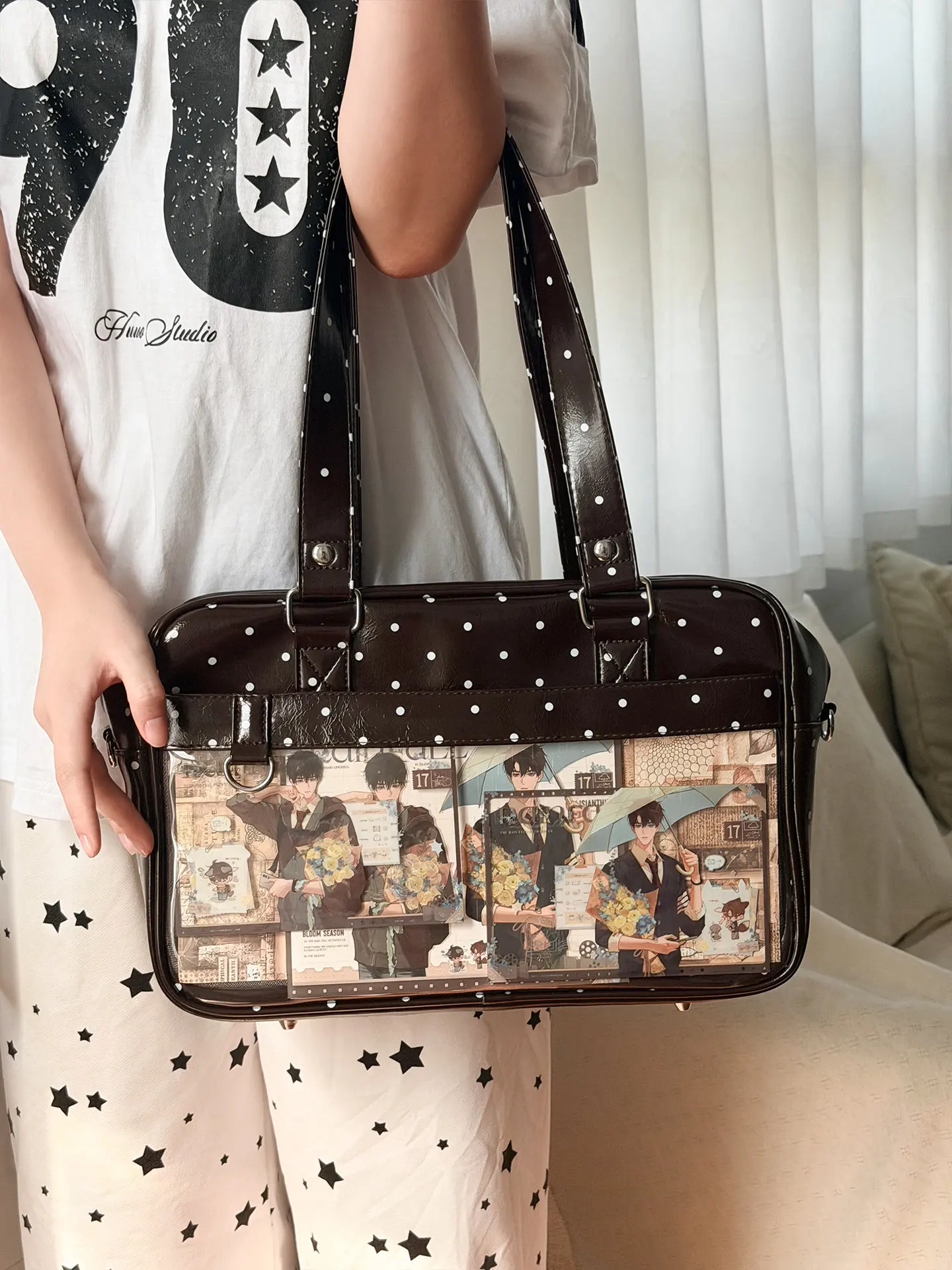 Big Transparent Window Bags for Women's Tote Original Daily Versatile Messenger Bag