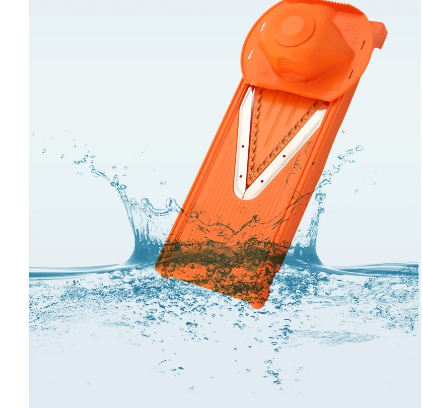 

New fashionable V-shaped multifunctional vegetable slicer convenient Practical with Stainless Steel Blade Hand Guard Accessories