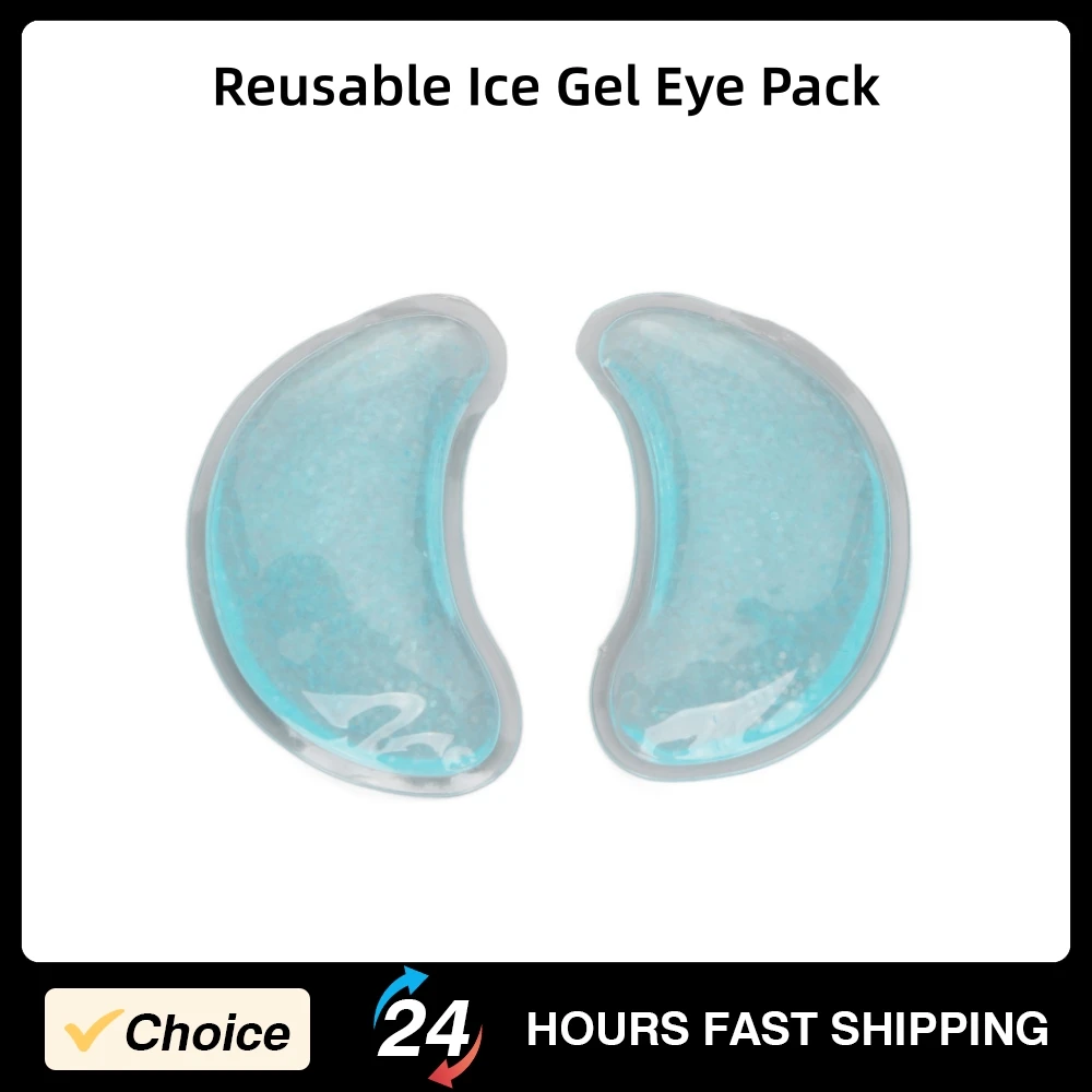 Paquete de ojos de Gel de hielo reutilizable portátil, almohadilla de Gel de compresión fría y caliente para hinchazón de tensión ocular, Gel refrescante de círculo oscuro