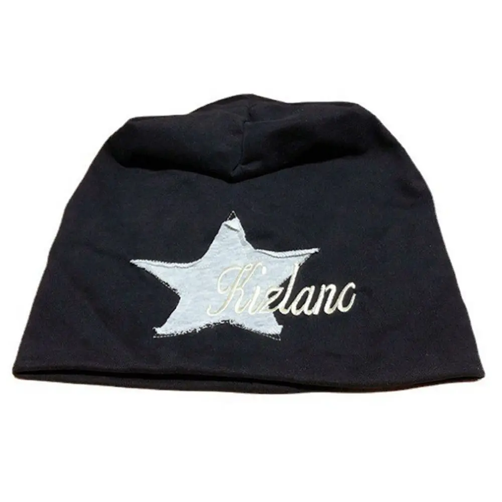 Style Solid Color Star Sticker Autumn and Winter Embroidery Pile Hat Beanie Hat Women Warm Cap Korean Style Caps Letter Hat