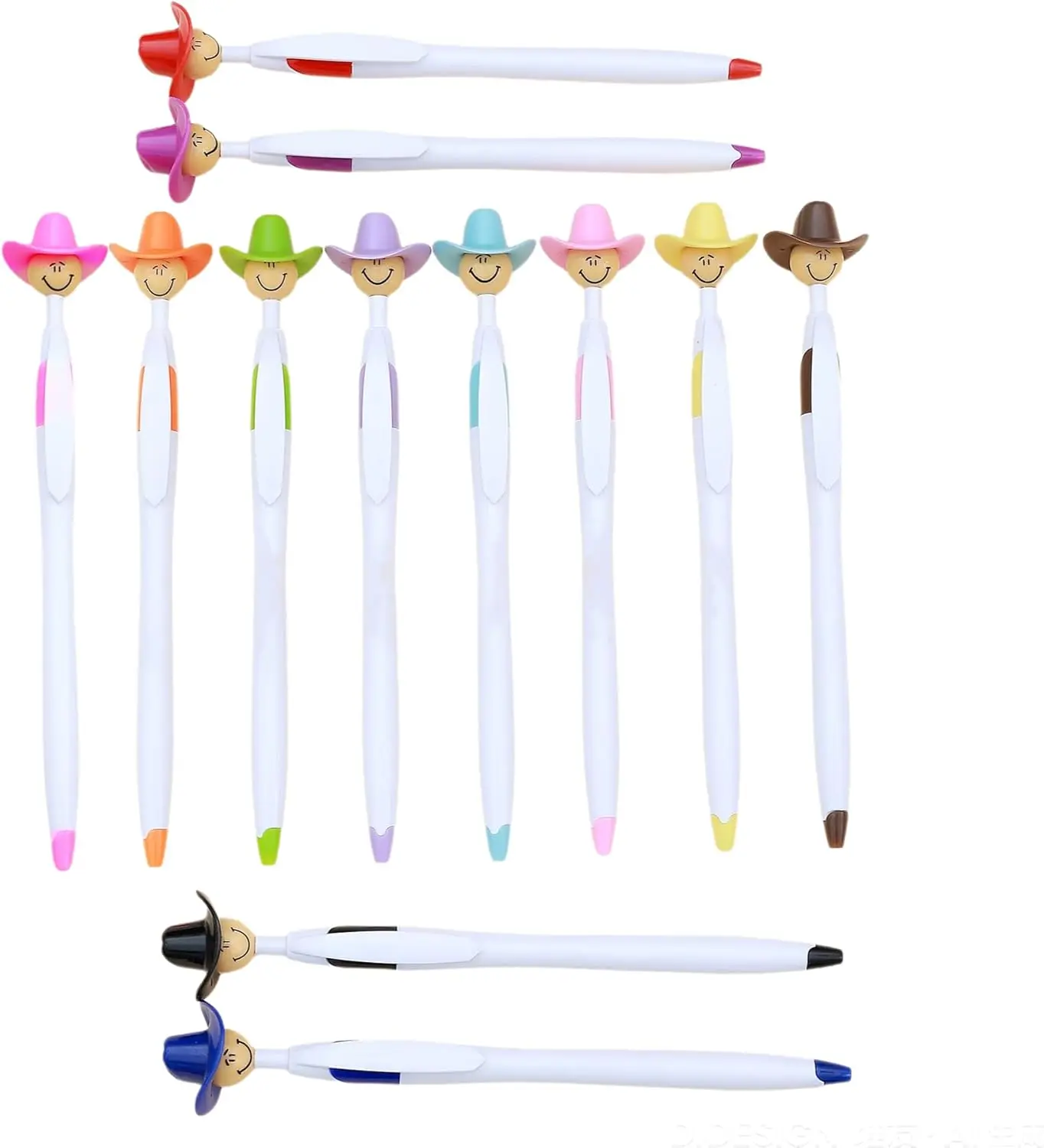 

1PC Fun Cowboy Pens Cowboy Hat Pen Novelty Retractable Ballpoint Pens For Adults School Home Office Stationery Store