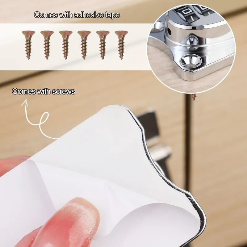 Stainless Steel Password Locks Slide Latches Keyless Combination Locks Kitchen Drawers Cabinets Cupboard Door Password Locks