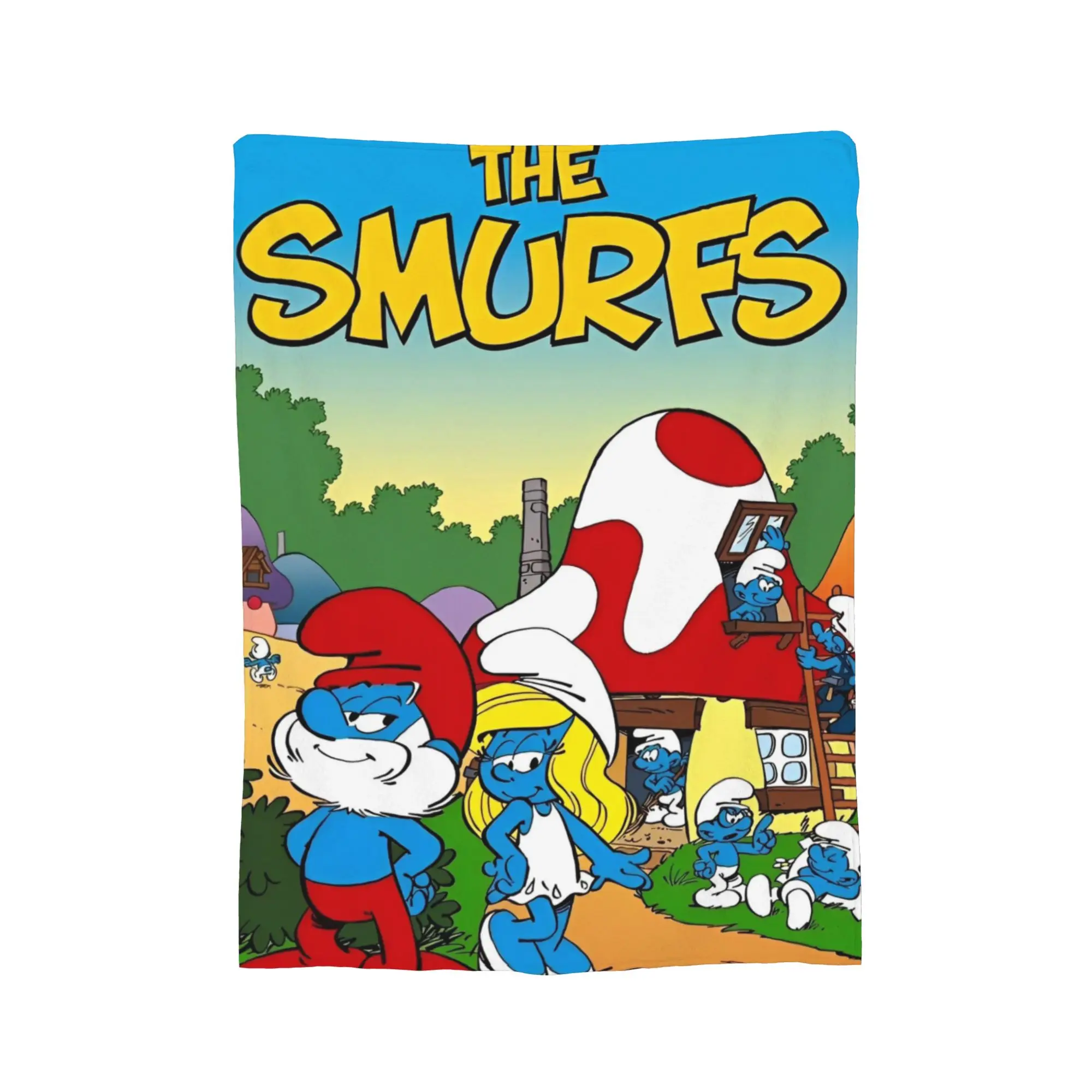 S-Smurfs الكرتون المشجعين أنيمي رمي بطانية للأريكة لينة مريحة بطانية قطيفة 50x60 بوصة أحجام متعددة المفارش #2