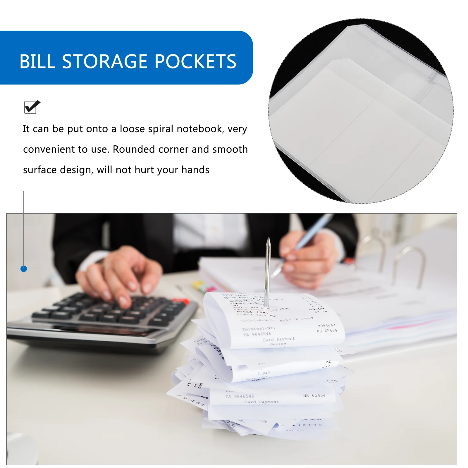 

10pcs EVA Notebook Pockets Business Card Holders Lightweight Portable Bill Storage Loose Leaf Book Pockets Name Cards Folder