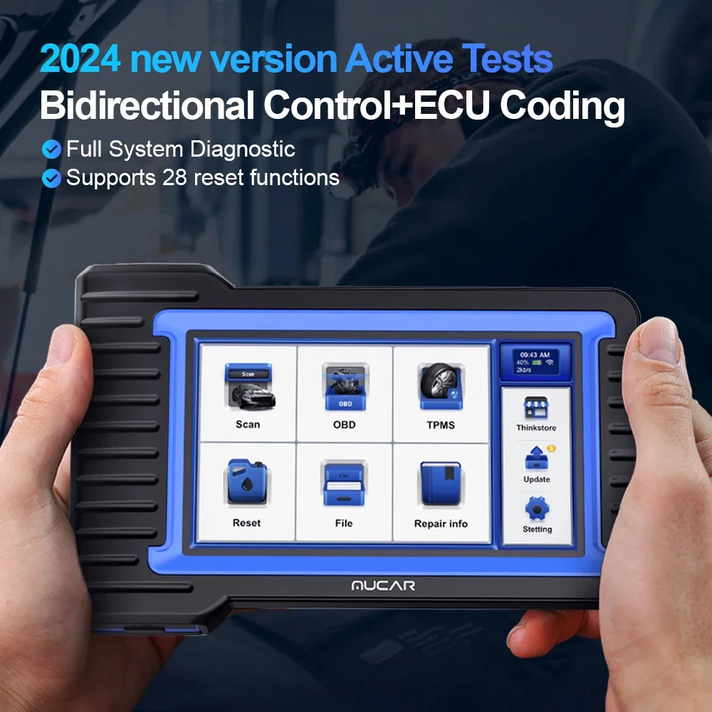 MUCAR VO7 Automotive OBD2 Scanner Professional ECU Coding Bidirectional Test Full System Code 28 Reset Car Diagnosis Tools