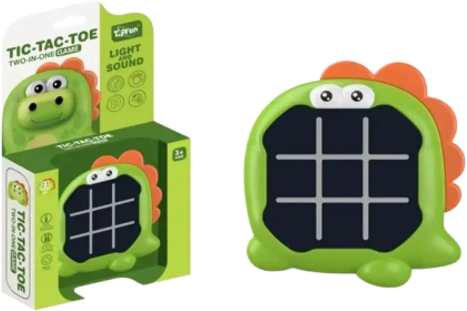 

Dinosaur Tic-Tac-Toe Game with Lights & Sound – 3-in-1 Educational Handheld Game for Kids & Adults