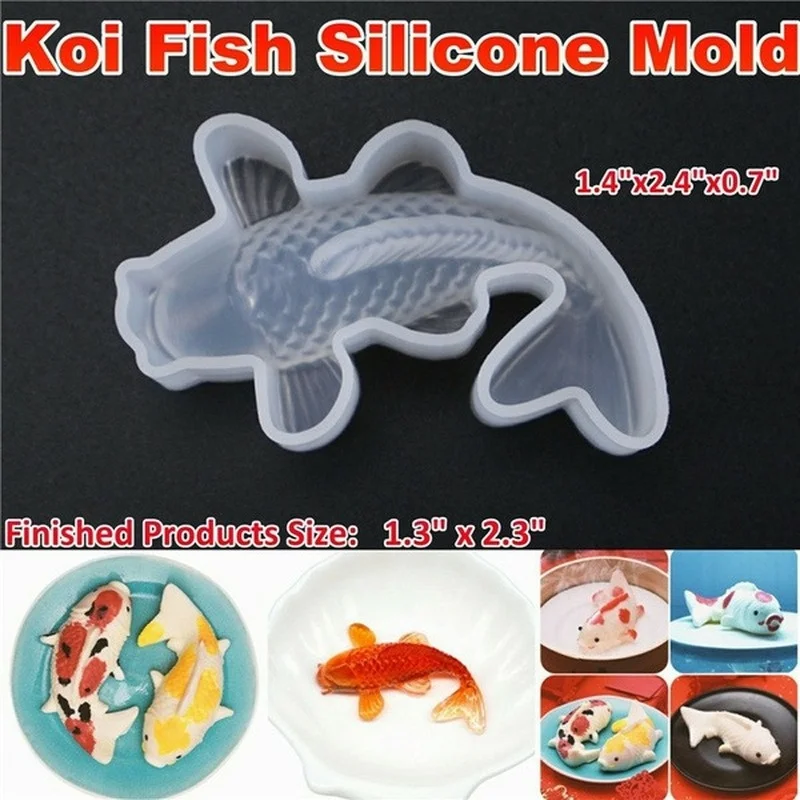 1Pcs 3D Koi Fish Carp Mold Cake Chocolet Baking   Decoration Mould Silicone Jelly Handmade