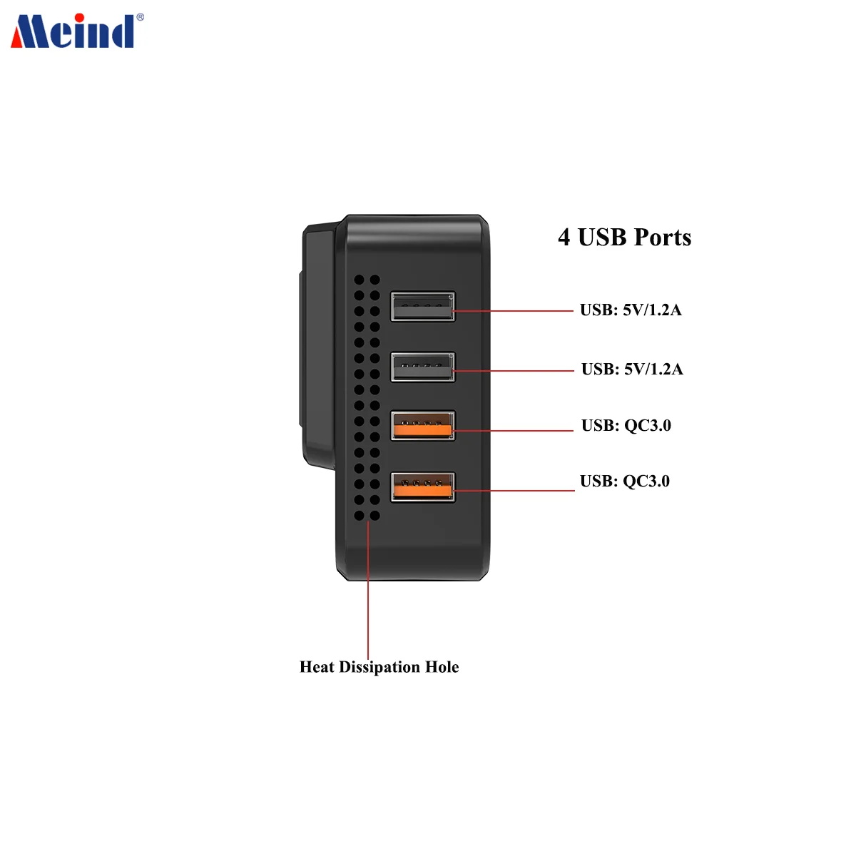 Meind 200W Car Power Inverter with Dual Universal Sockets&USB QC3.0 DC12V to AC220V Power Inverter for Car