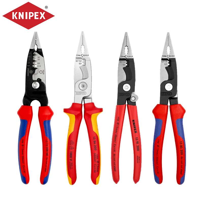 KNIPEX Insulated Electrician Pliers Wire Stripper Multifunctional Pliers 1371200 1372200 1382200 1386200 1391200 1392200 1396200