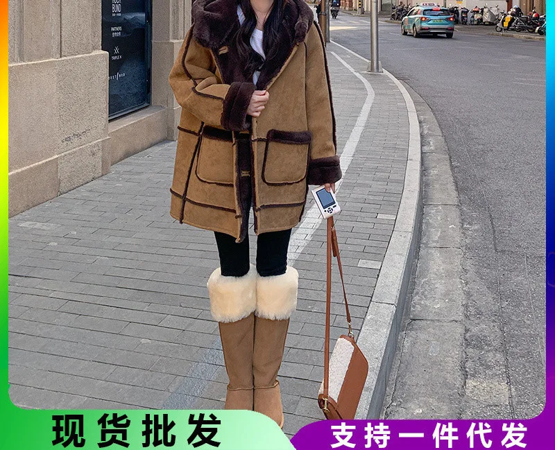 

Melad Lamb Women's Fur Integrated 2024 New Winter Thick And High-End Imitation Suede Coat