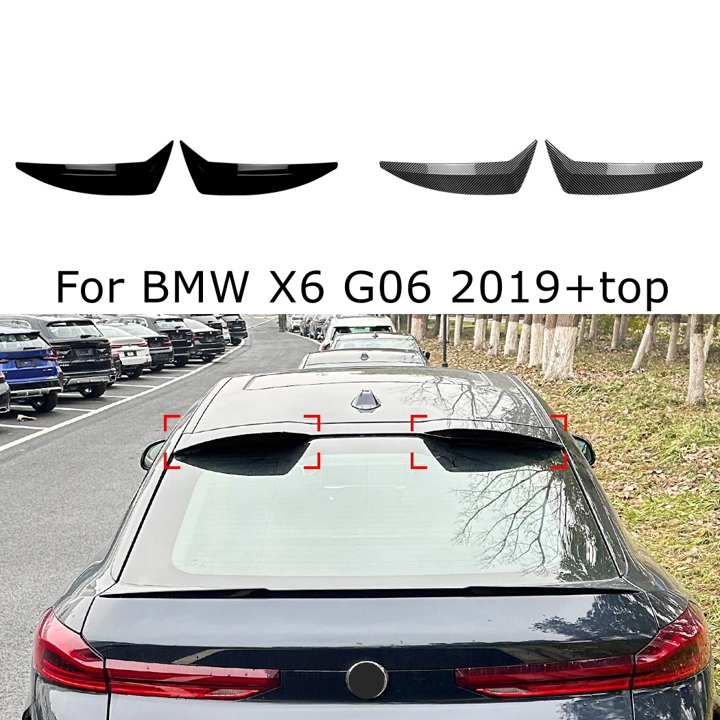 For BMW X6 G06 2019 2020 2021 2022 2023 2024+ Car Rear Roof Spoiler Tail Wing Decoration Tuning Styling ABS Gloss Black