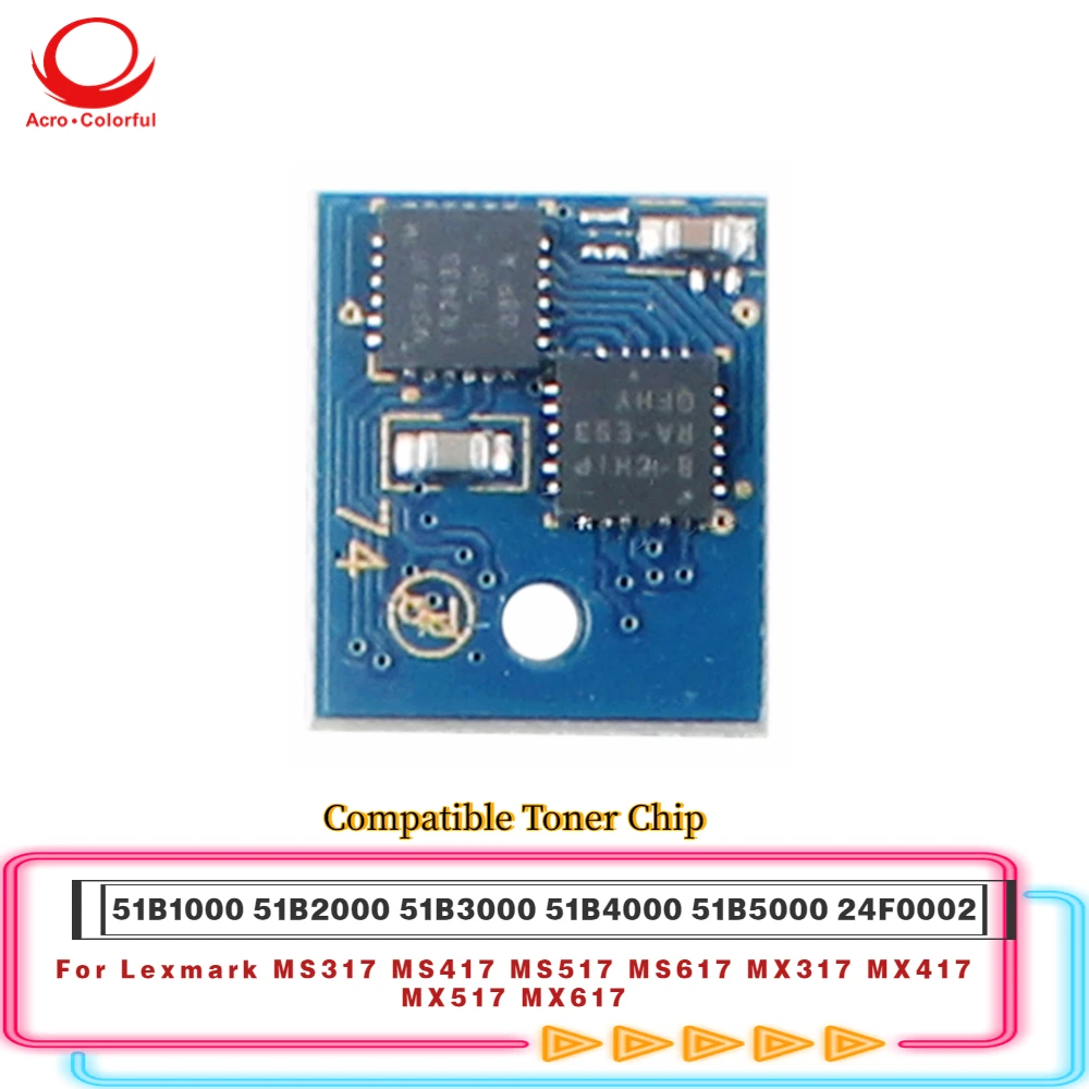 Chip de tóner 2.5K 51B1000 51B2000 51B3000 51B4000 51B5000 24F0002 para Lexmark MS317 MS417 MS517 MS617 MX317 MX417 MX517 MX617