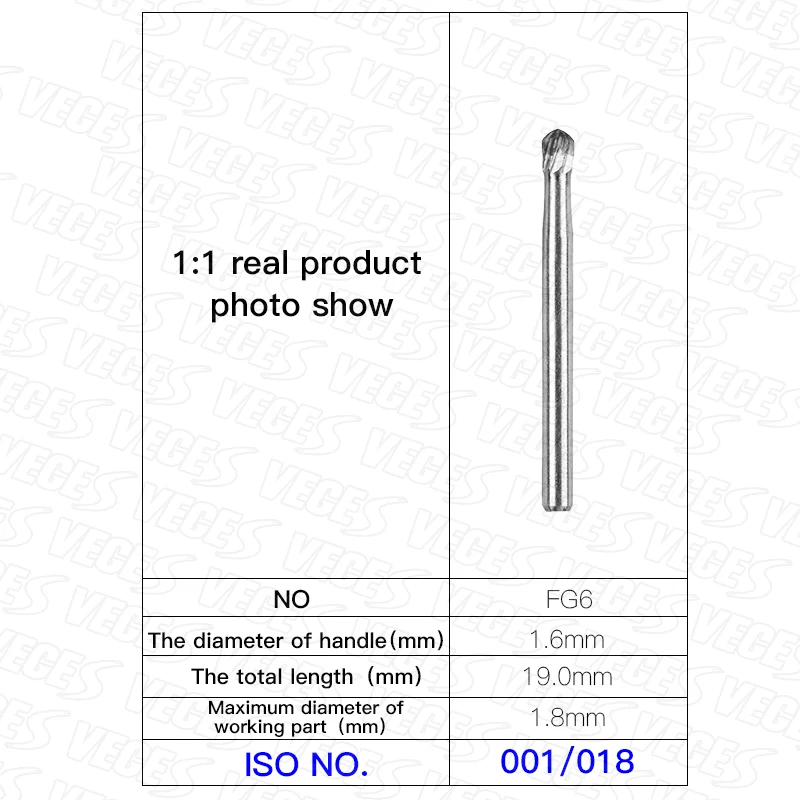 10pcs/pack Tungsten Carbide Bur FG Round Dental Burs Dentistry Drills Bits Dental Strawberries Cutter Dentist Tools