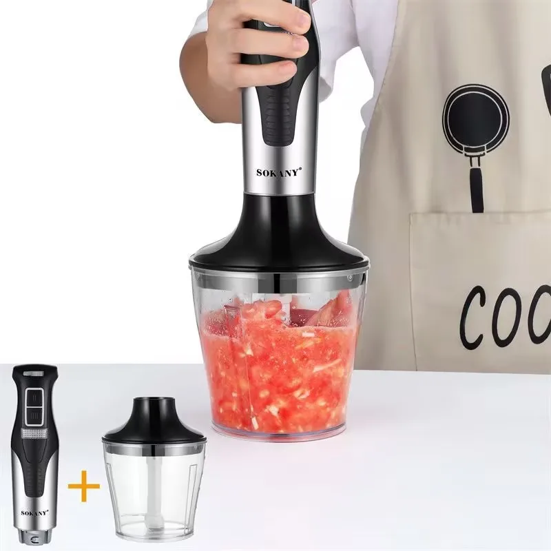 Electric Blender for Kitchen Handheld Intelligent Stirring Bar Kit Baby Food Cooking Machine Meat Grinder 4 In 1 Food Processor