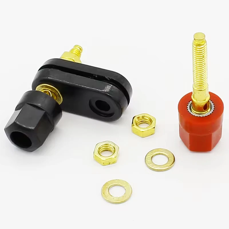 1Piece Banana Plugs Socket Couple Terminals Red Black Connector Amplifier Terminal Binding Post 4MM Banana Speaker Plug Jack