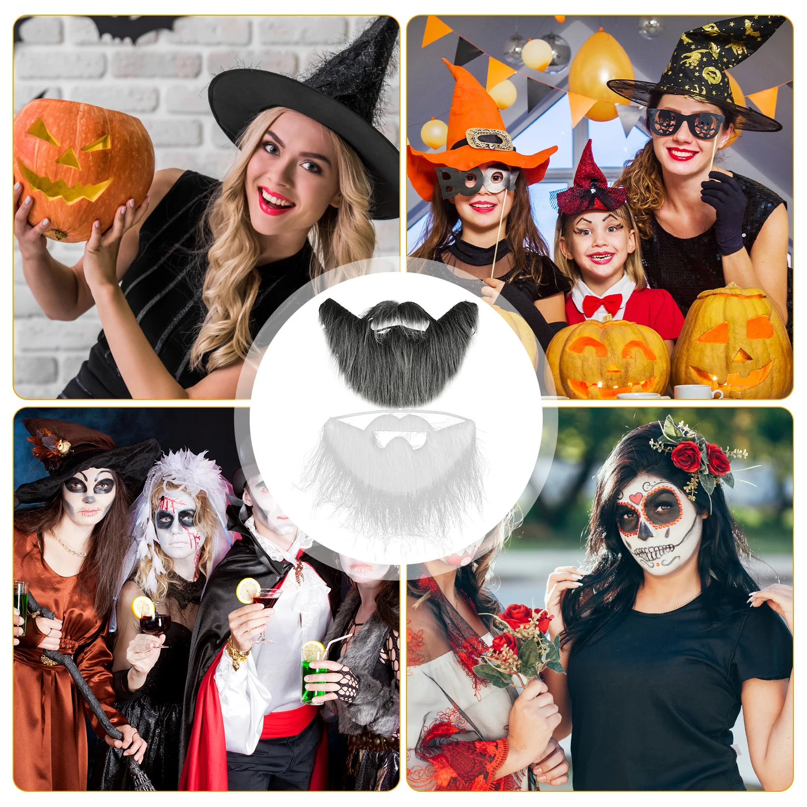 قطعتان من شارب واقعي للحفلات التنكرية، تفاصيل رائعة، قابلة لإعادة الاستخدام، تستخدم لفترة طويلة، لحية مزيفة واقعية، شارب مزيف